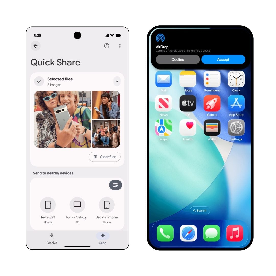 Android Drop Juin Quick Share Airdrop