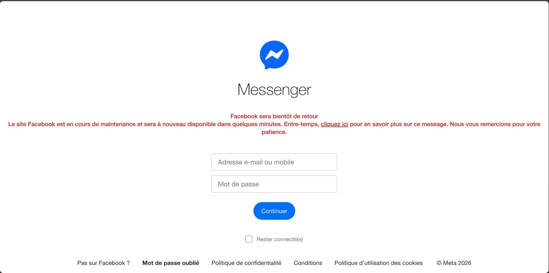 Messenger En Maintenance