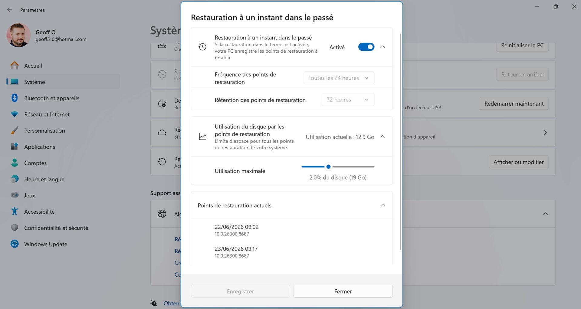 Windows 11 Restauration À Instant Dans Le Passé 2