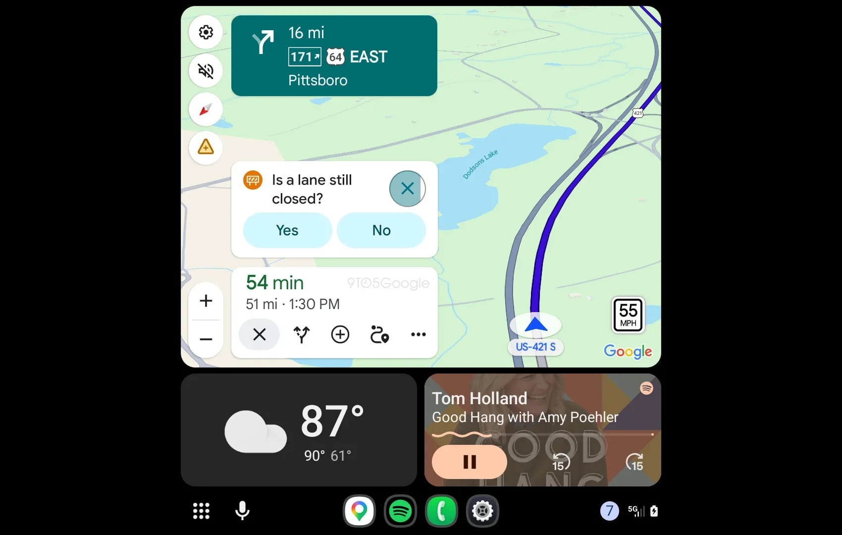 Android Auto Google Maps Affichage Alertes 1