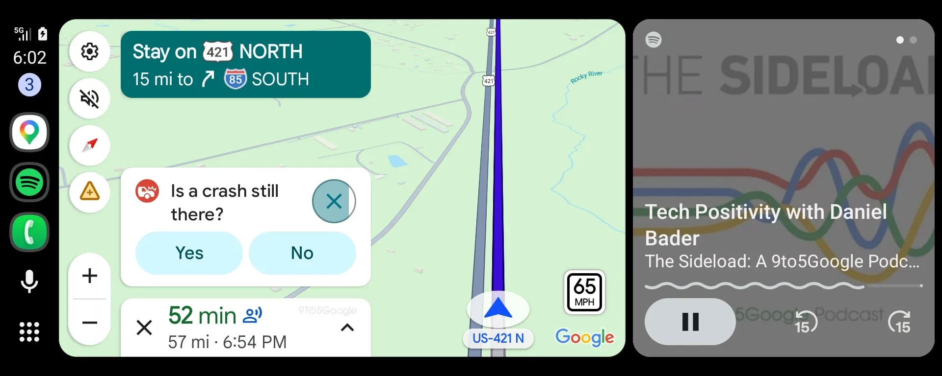 Android Auto Google Maps Affichage Alertes 2