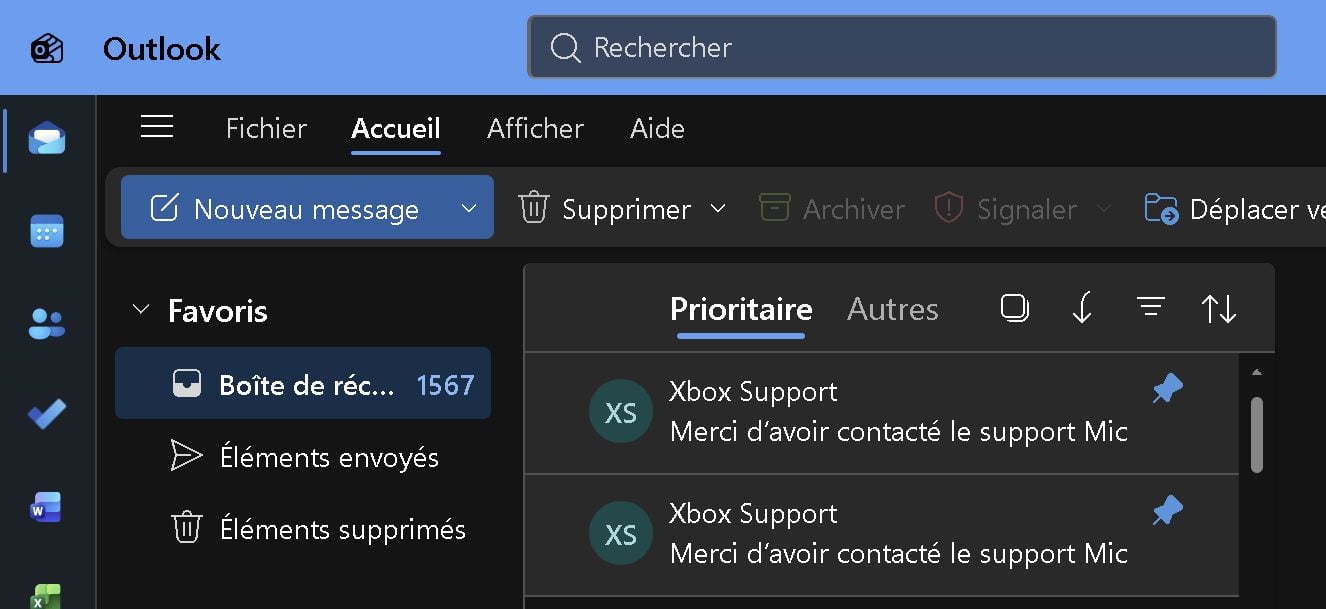 Épingler Messages Outlook