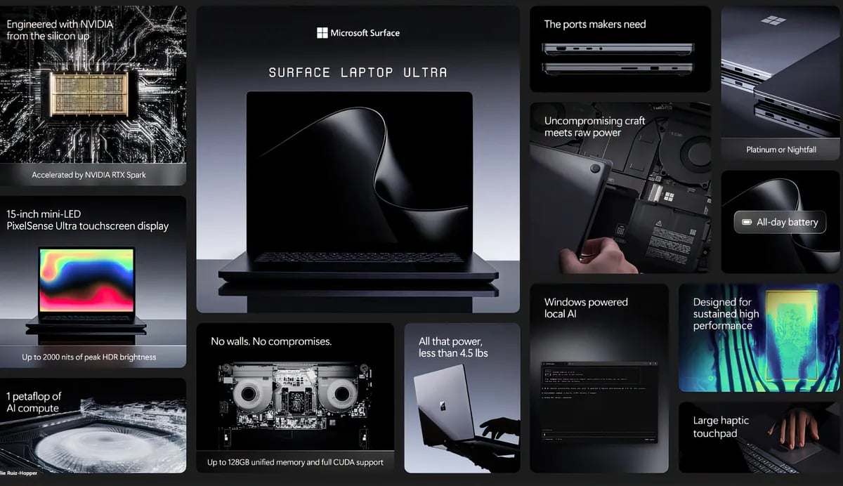 Fiche Technique Surface Laptop Ultra