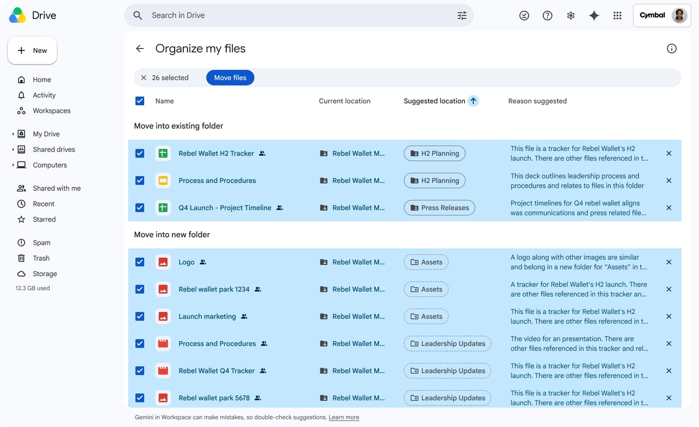 Google Drive Organiser Fichiers Gemini