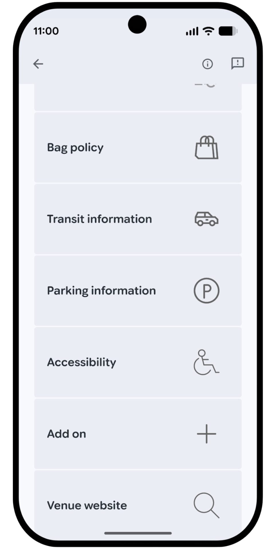 Google Wallet Boutons Actions Ticketmaster