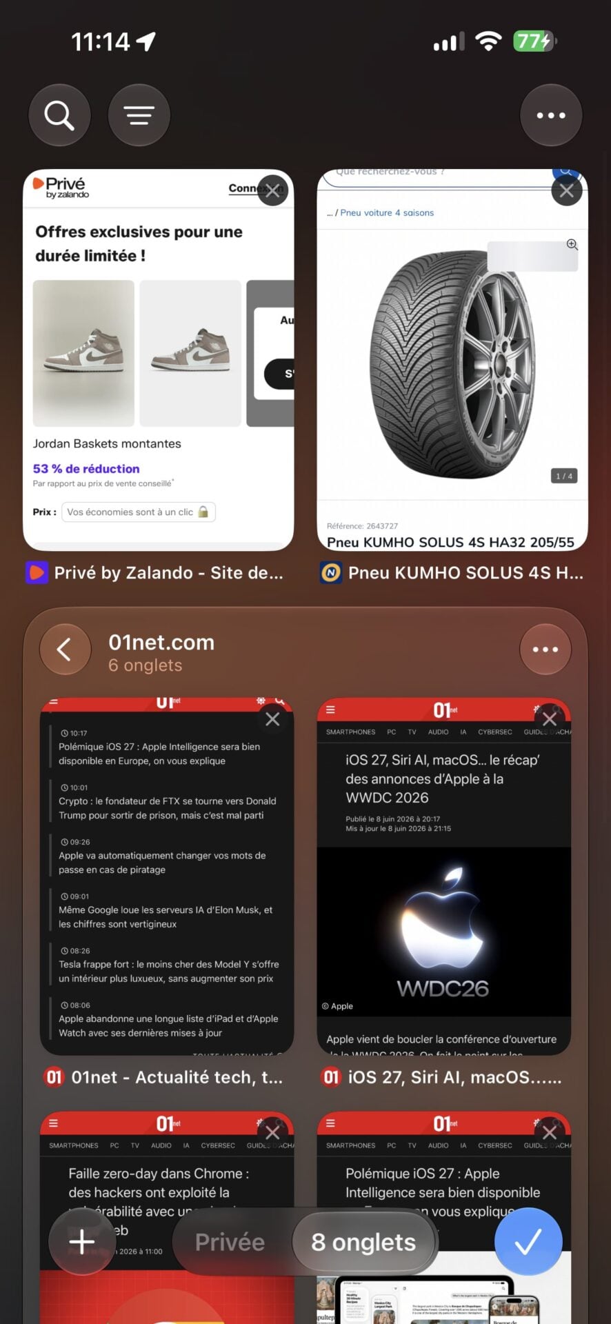 iOS 27 Safari Tri Onglets Automatique 4