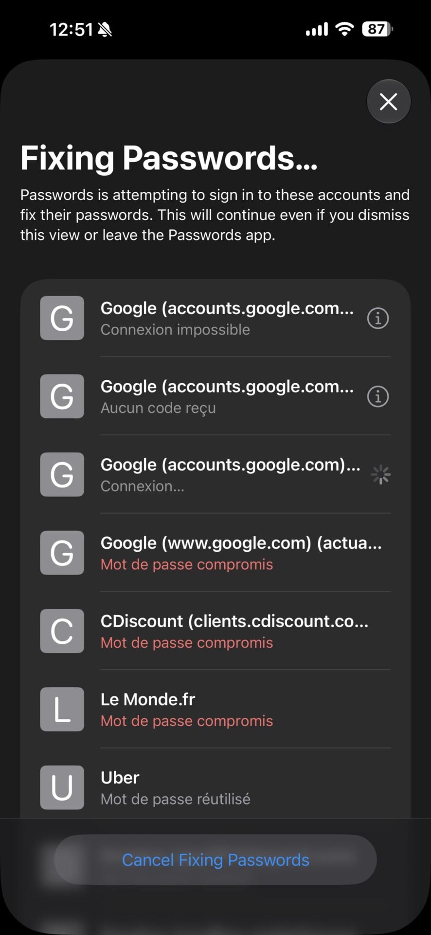 iOS 27 Gestionnaire De Mots De Passe Changement Automatique Mots De Passe Compromis 10
