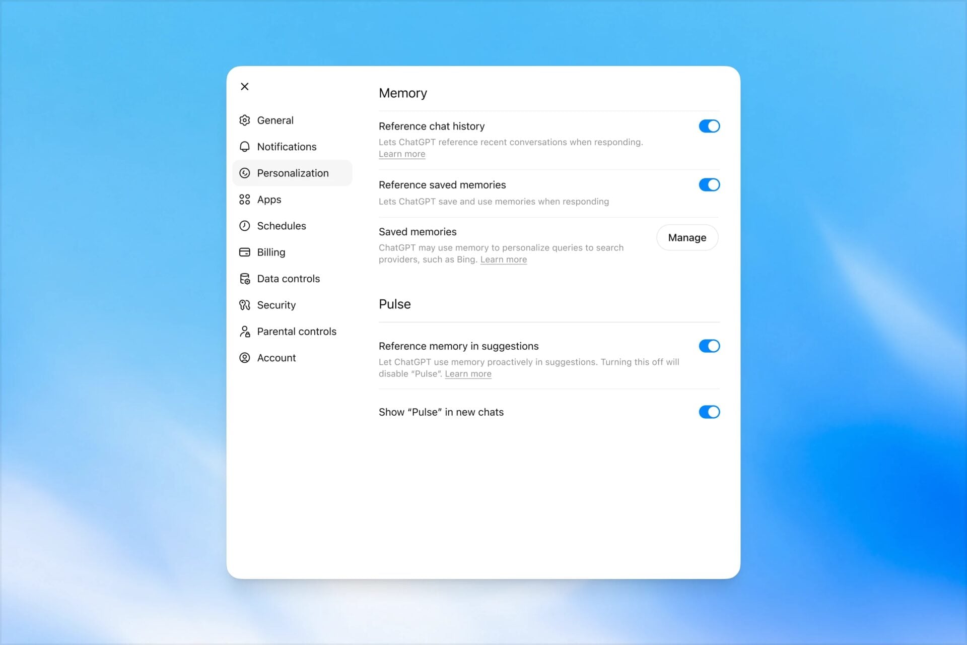 Preferences Memoire Chatgpt