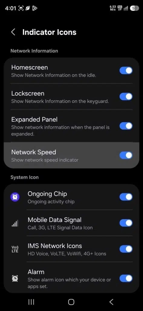Samsung Galaxy Vitesse Reseau One Ui 9