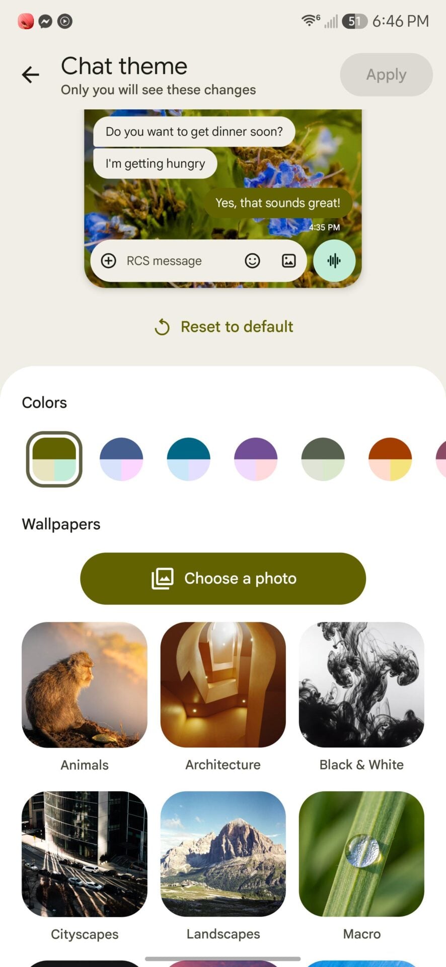 Themes Conversations Google Messages