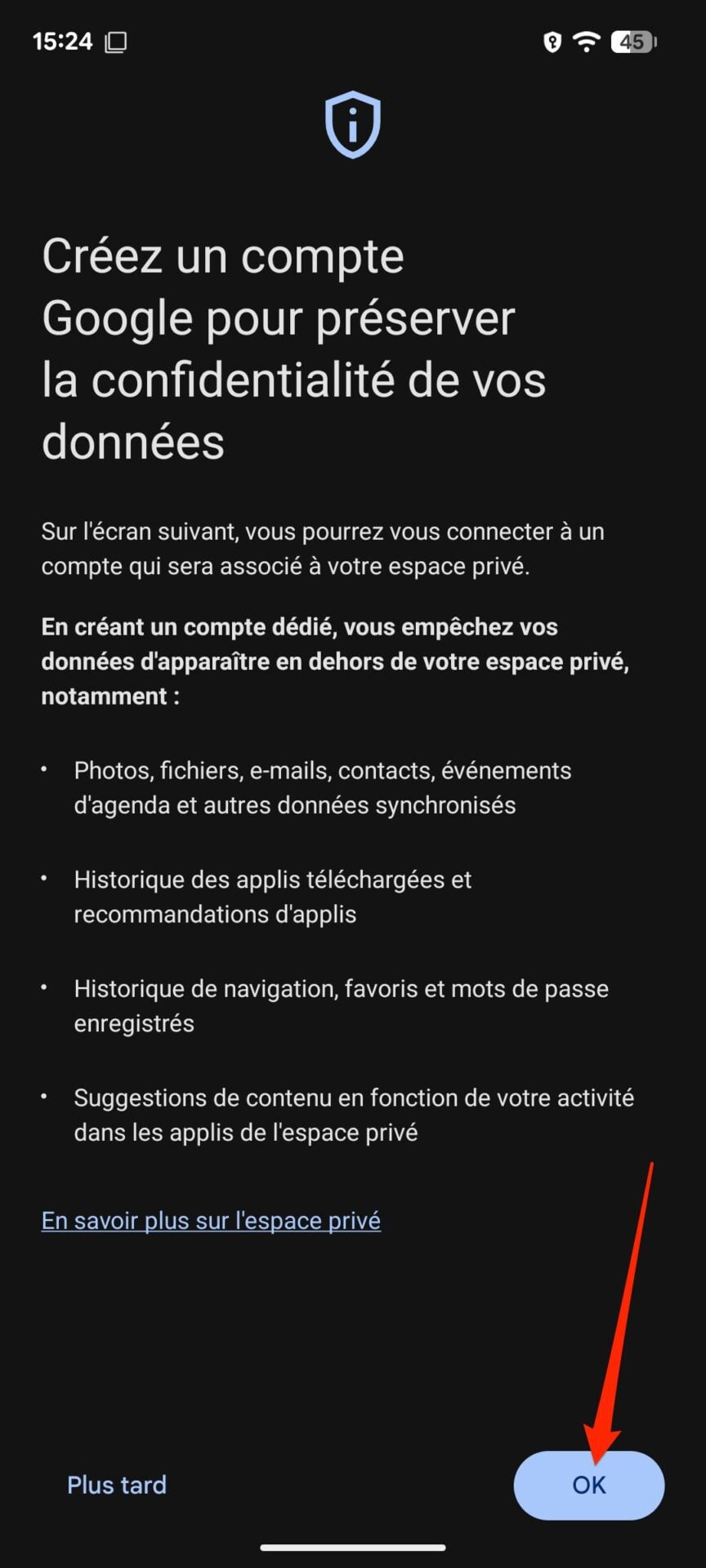Android Comment Activer Espace Privé 5