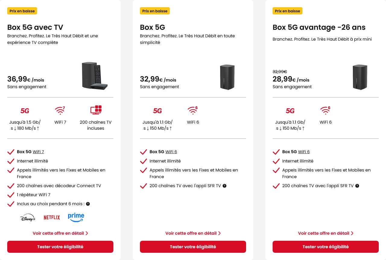 Box Internet Offres Box 5g Sfr