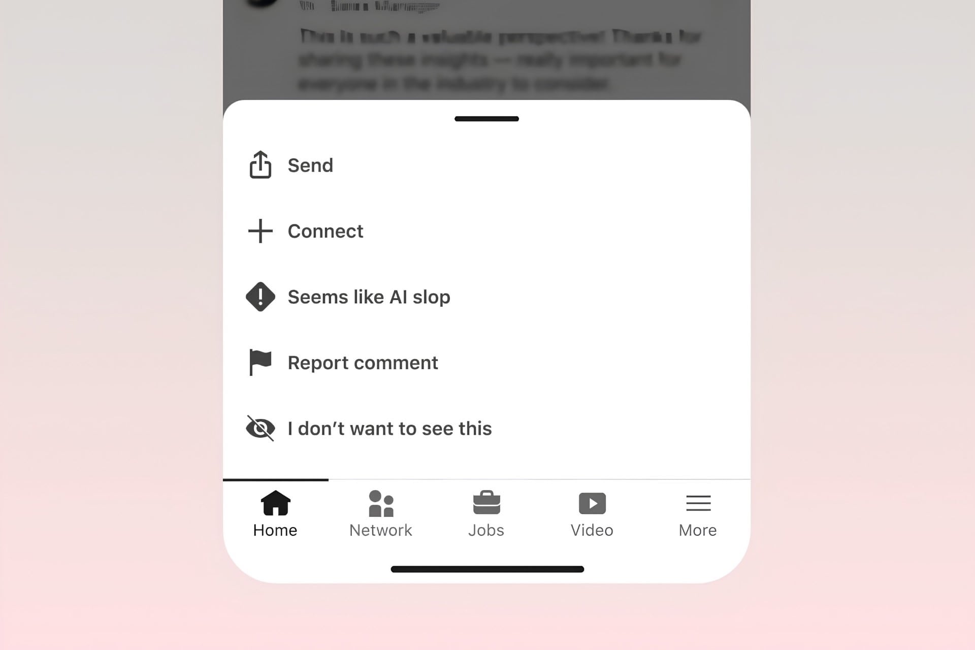 LinkedIn AI Slop mobile