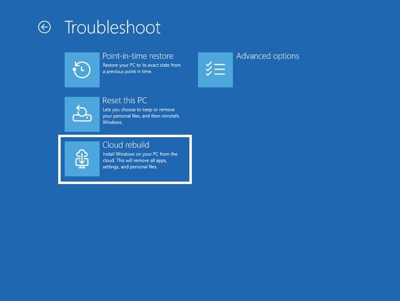 Cloud Rebuild Troubleshoot