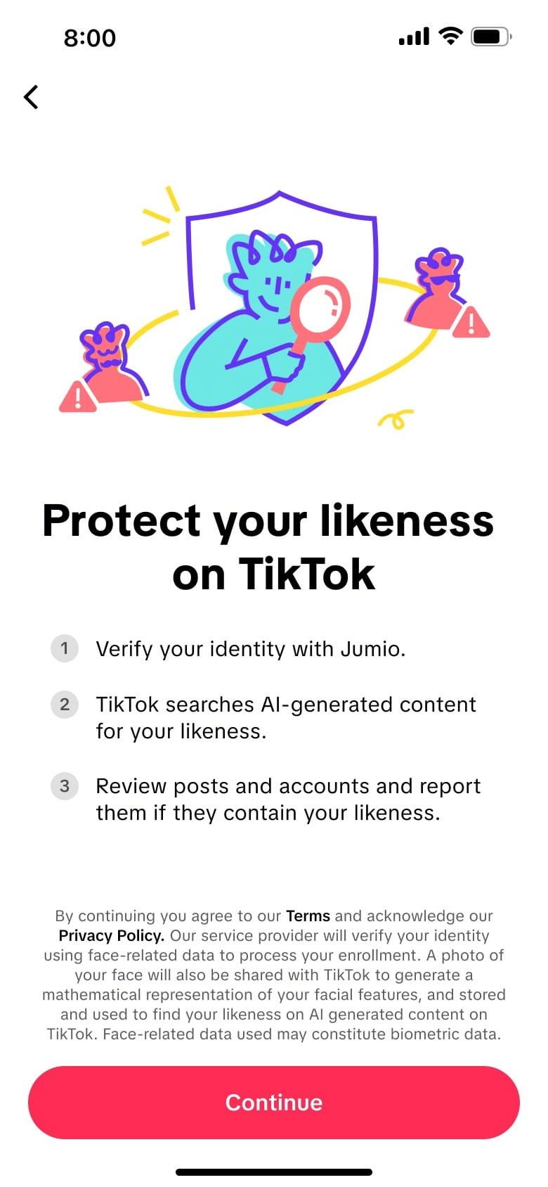 TikTok protection d'identité