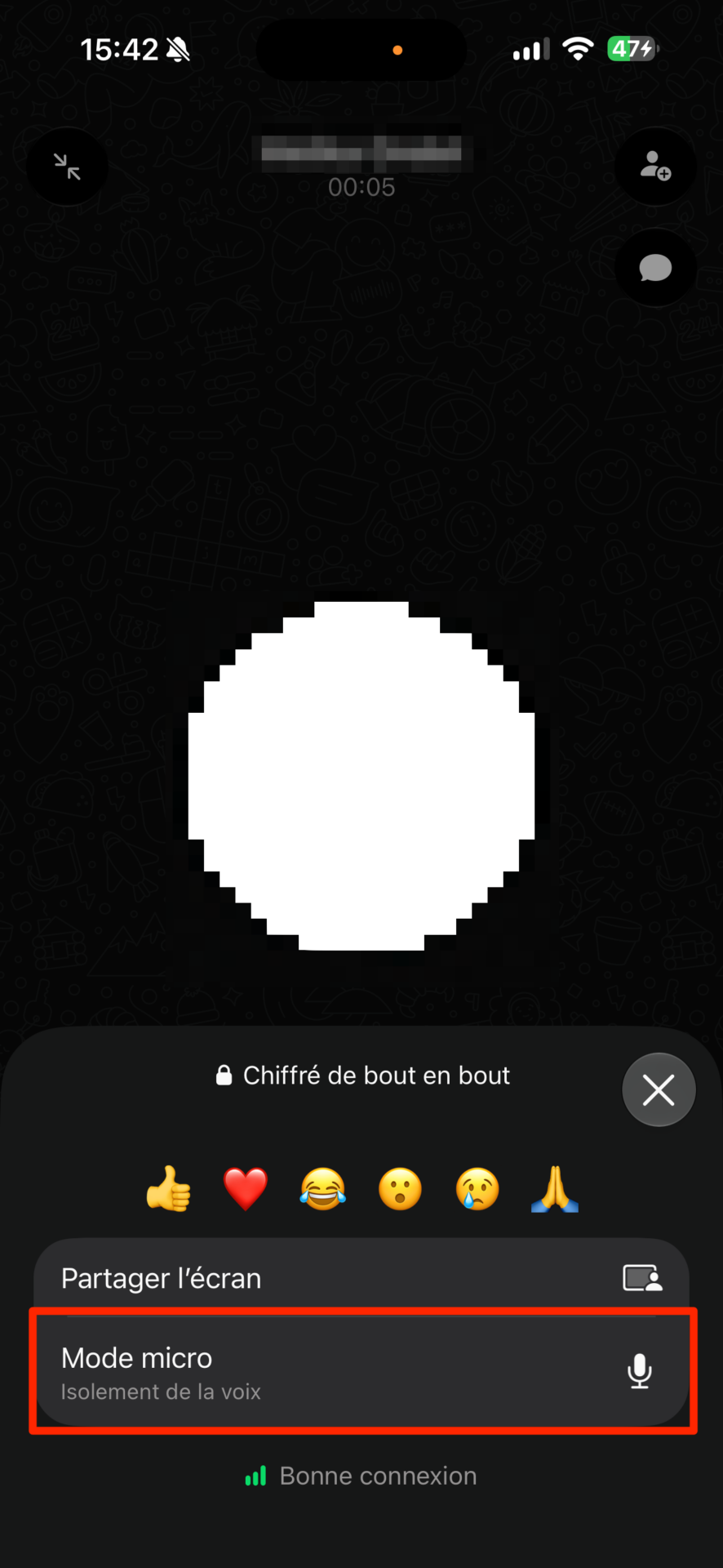 Whatsapp Mode Microphone Isolation Voix Large Spectre iPhone 2