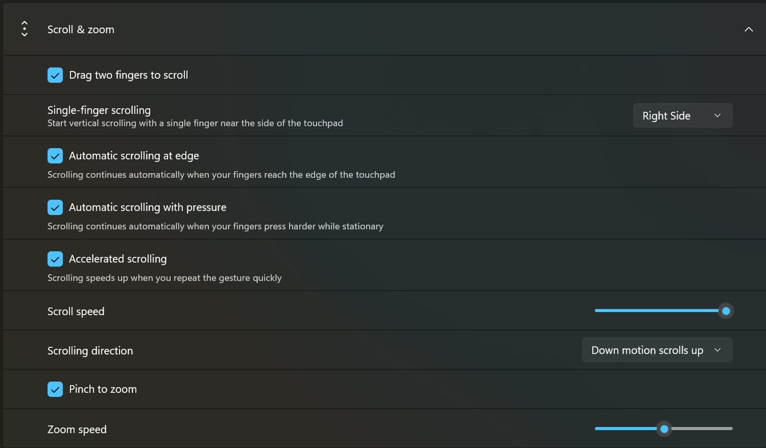 Windows 11 Paramètres Touchpad