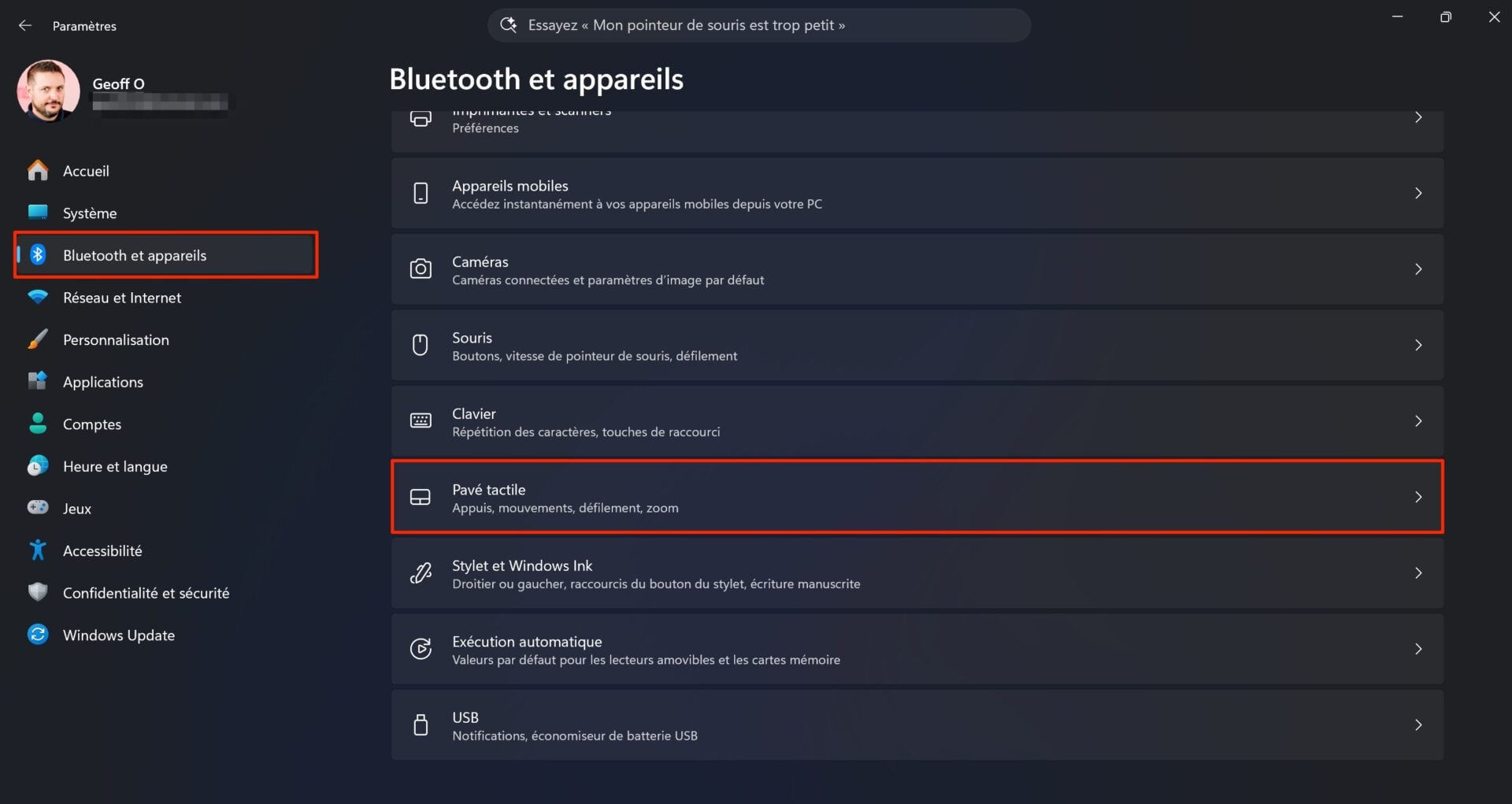 Windows 11 Pavé Tactile Clic Droit Redimensionnable 1