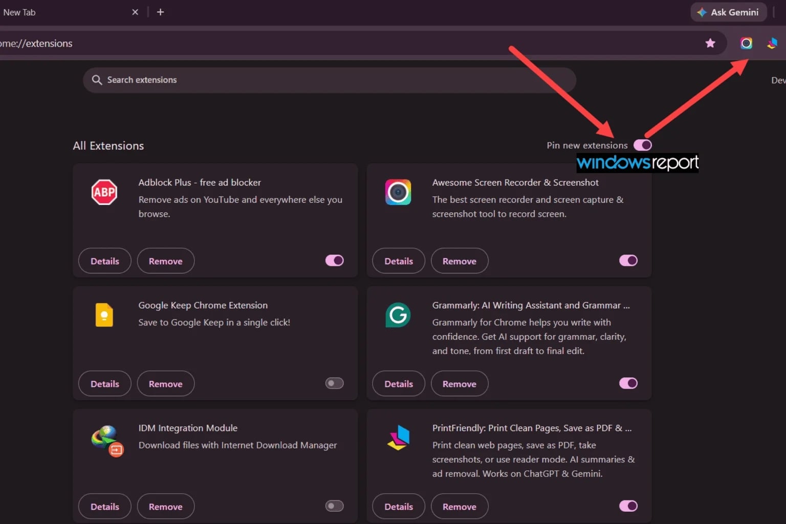 Google Chrome Epingler Nouvelles Extensions Barre Taches