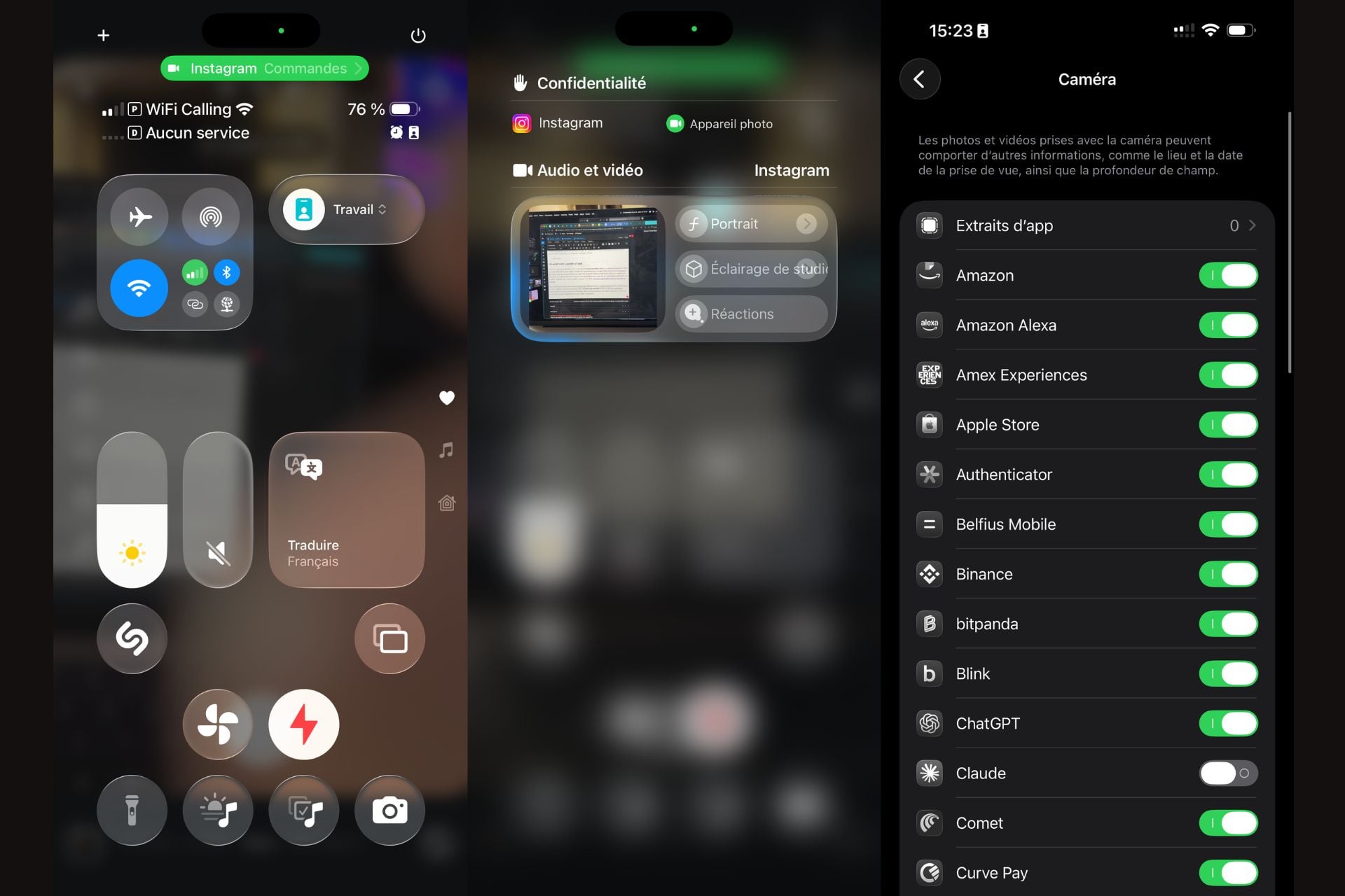 iOS iPhone Caméra