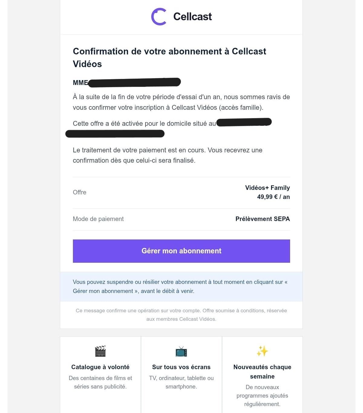 Arnaque Cellcast