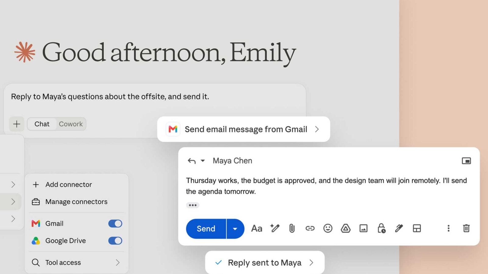 Gmail : Claude peut désormais cliquer sur « Envoyer » sans vous demander la permission