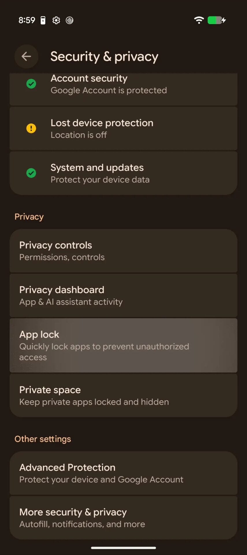 Google Android Verrouiller Applications 1