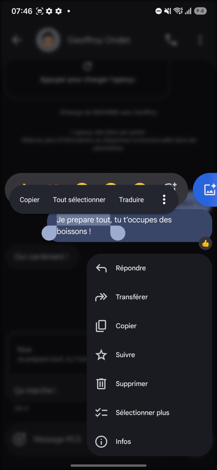 Google Messages Selection Partielle Texte