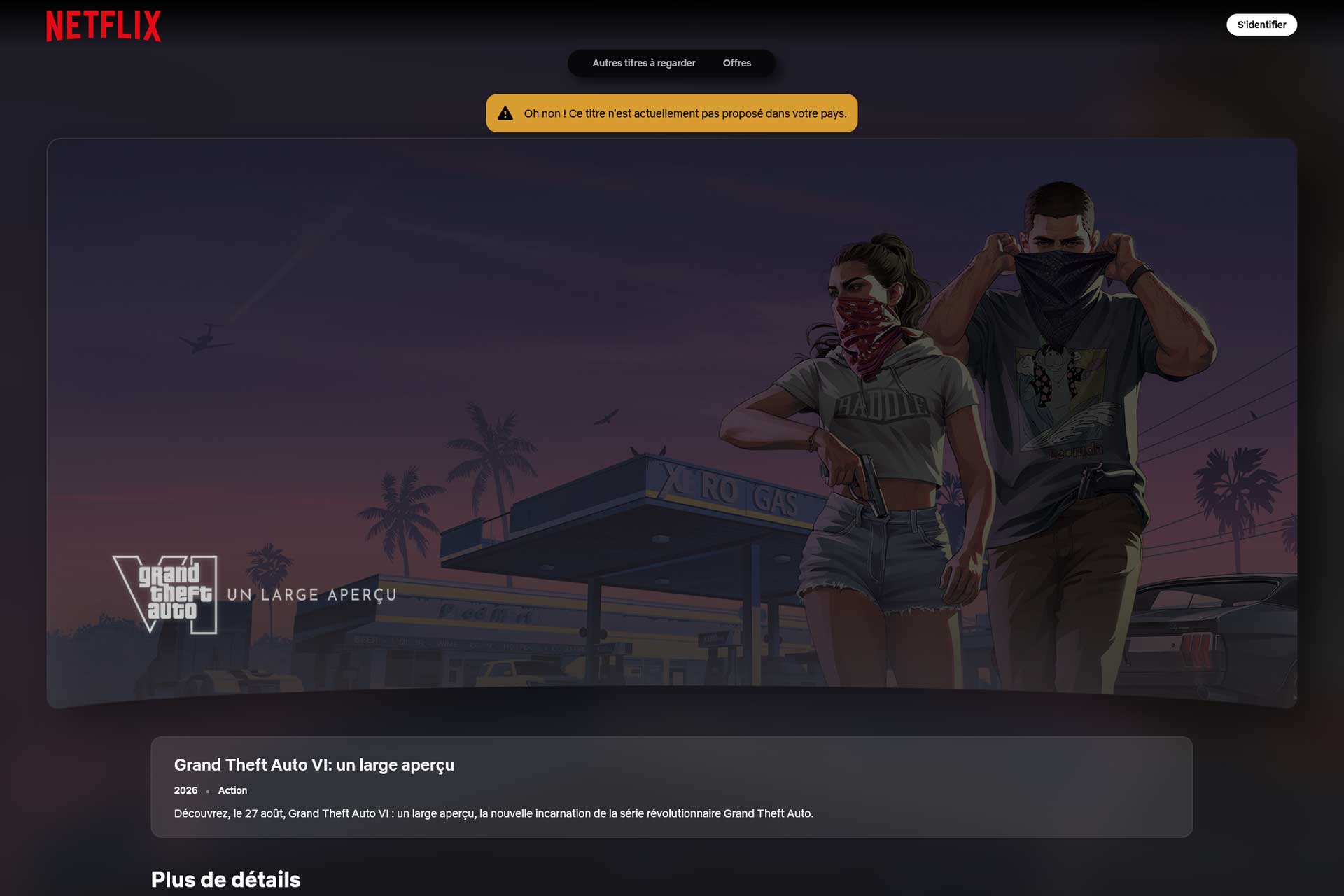 Regarder Grand Theft Auto Vi Large Apercu Netflix