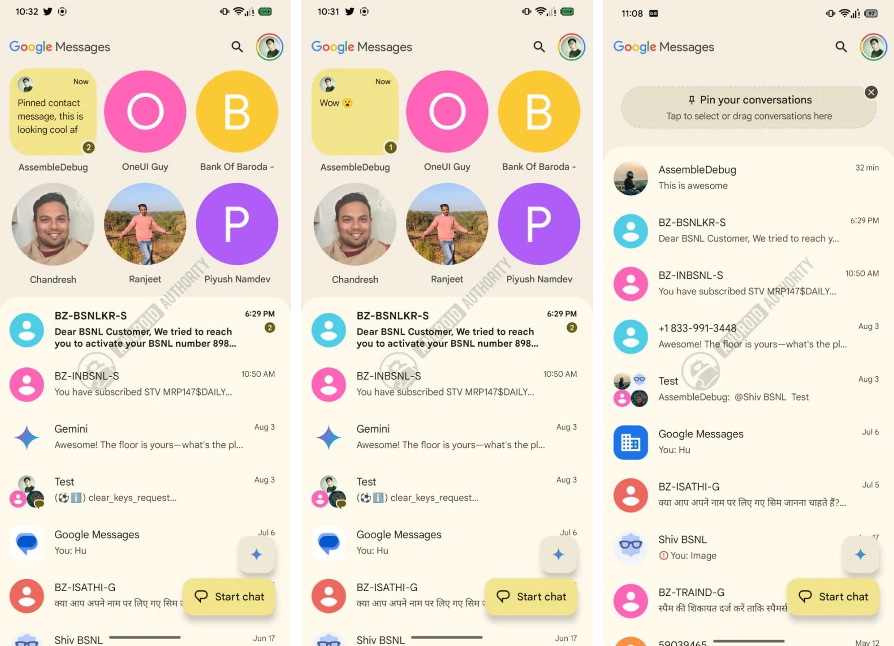 Google Messages Nouvelle Interface Conversations Epinglees