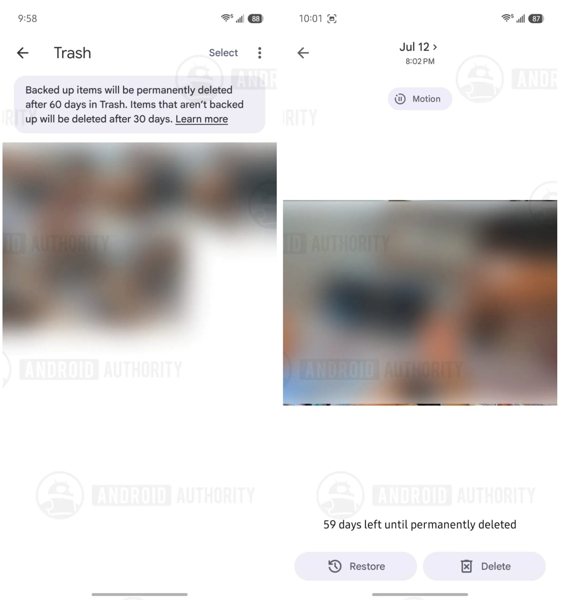 Google Photos Delai Suppression Corbeille