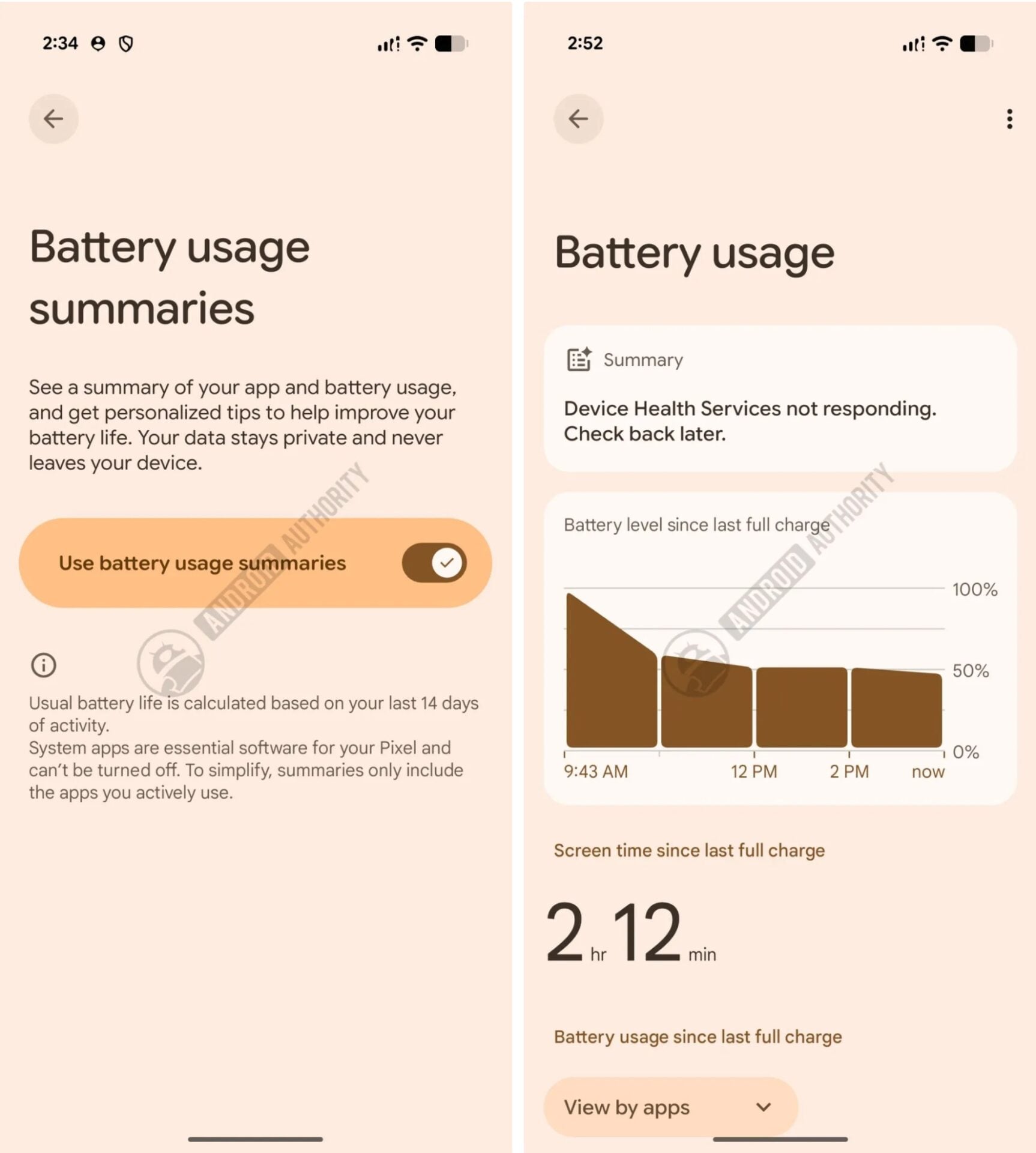 Google Pixel Resume Usage Batterie