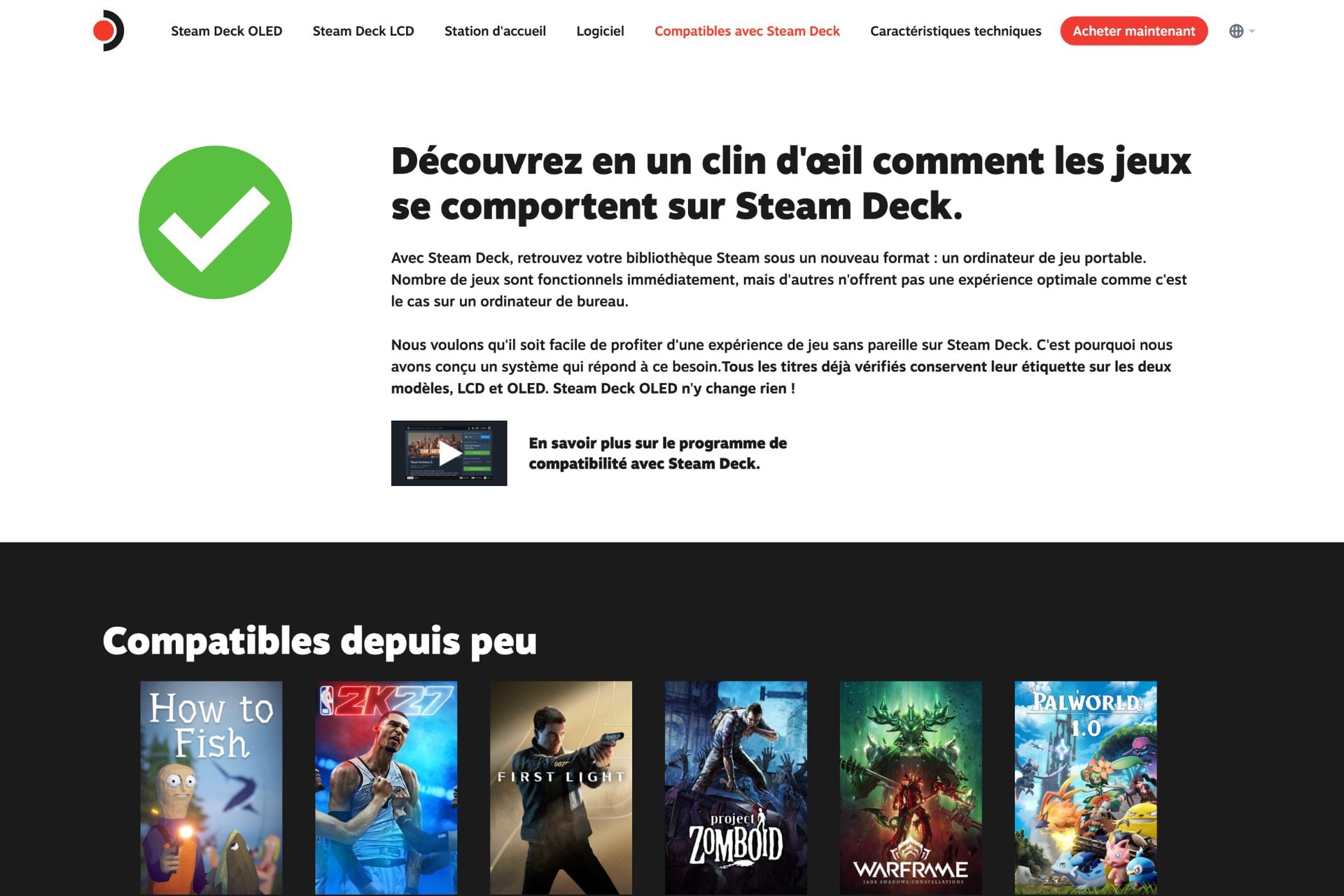 Steam Deck Vérifié