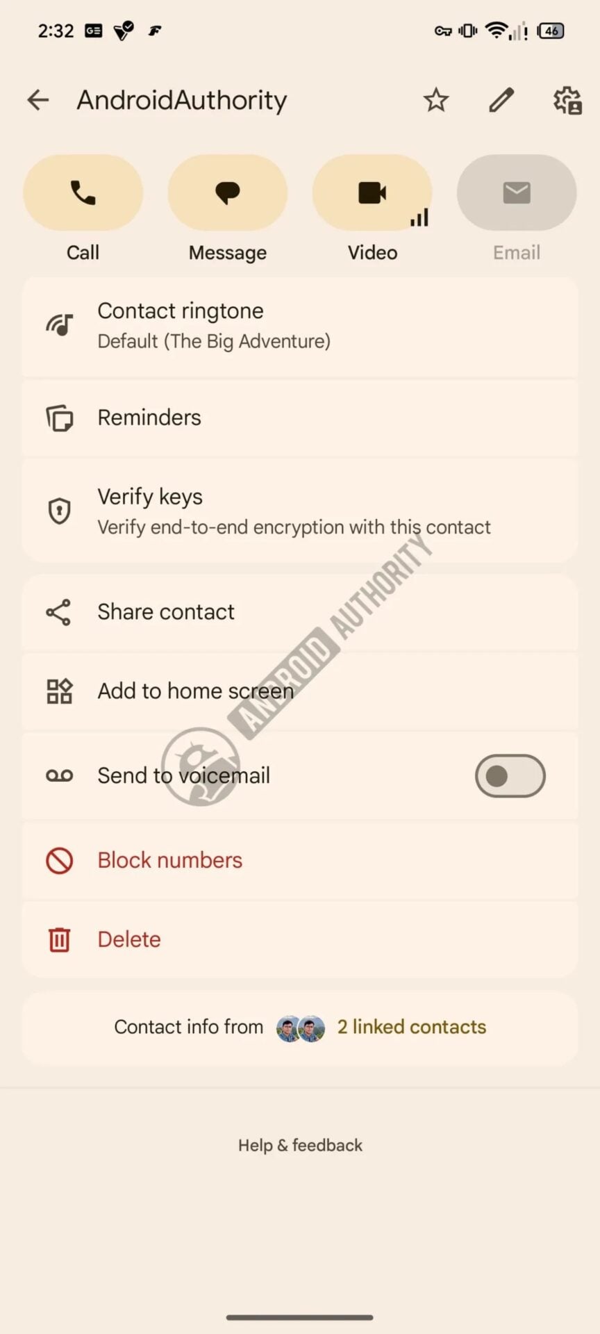 Google Contacts Carte Appel 1