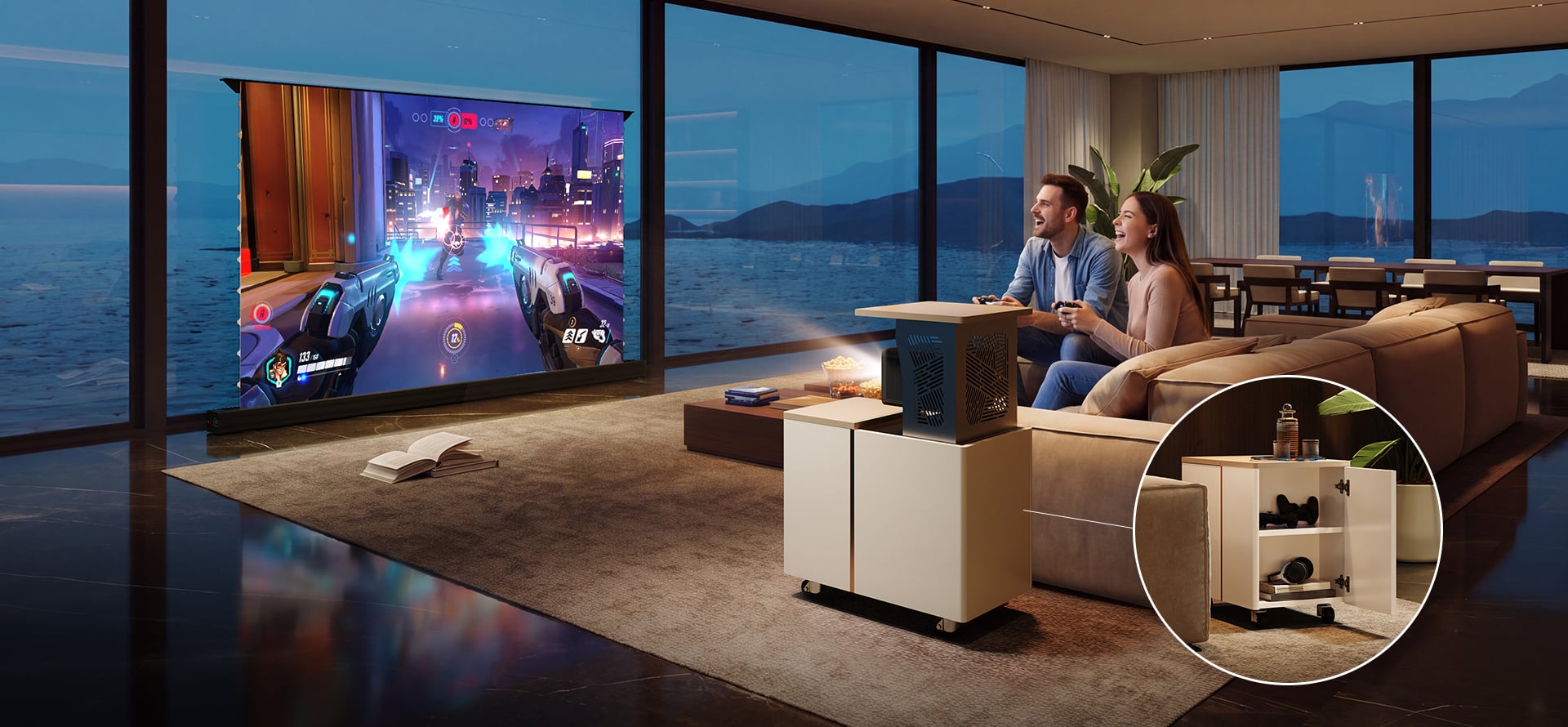 Hidden Lift Cabinet For Long Throw Projectors
