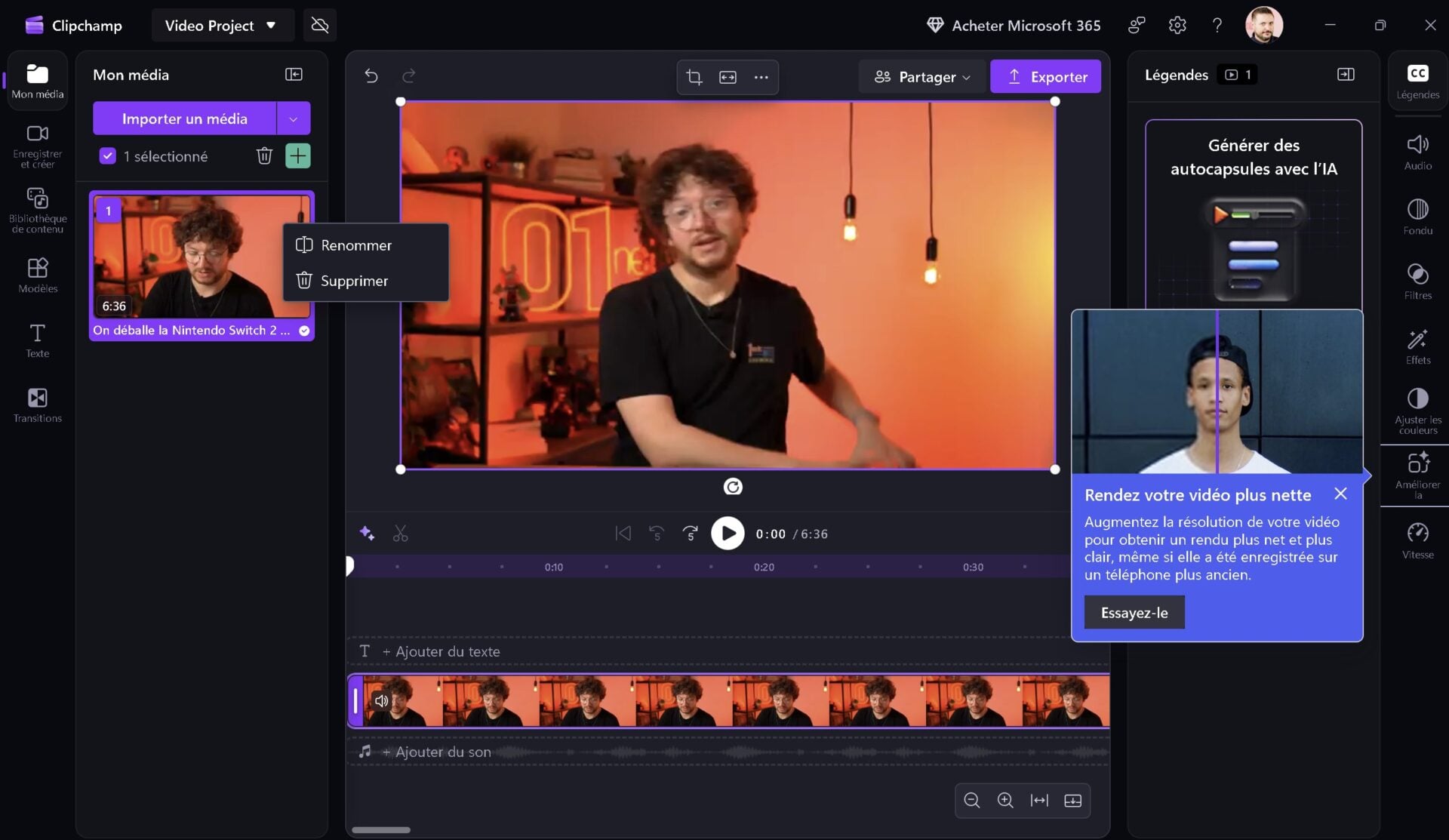 Windows 11 Clipchamp Uspcale Vidéo 1