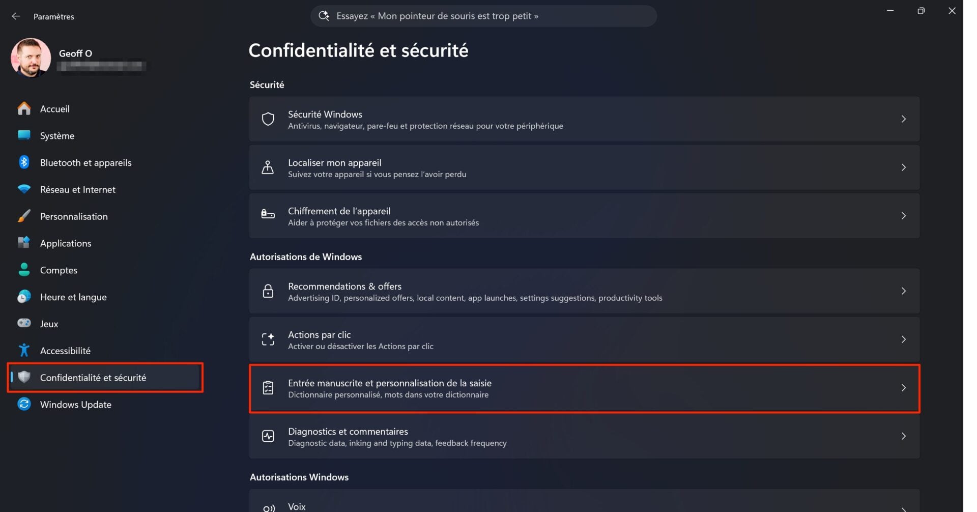 Windows 11 Dictionnaire Personnalisé 1