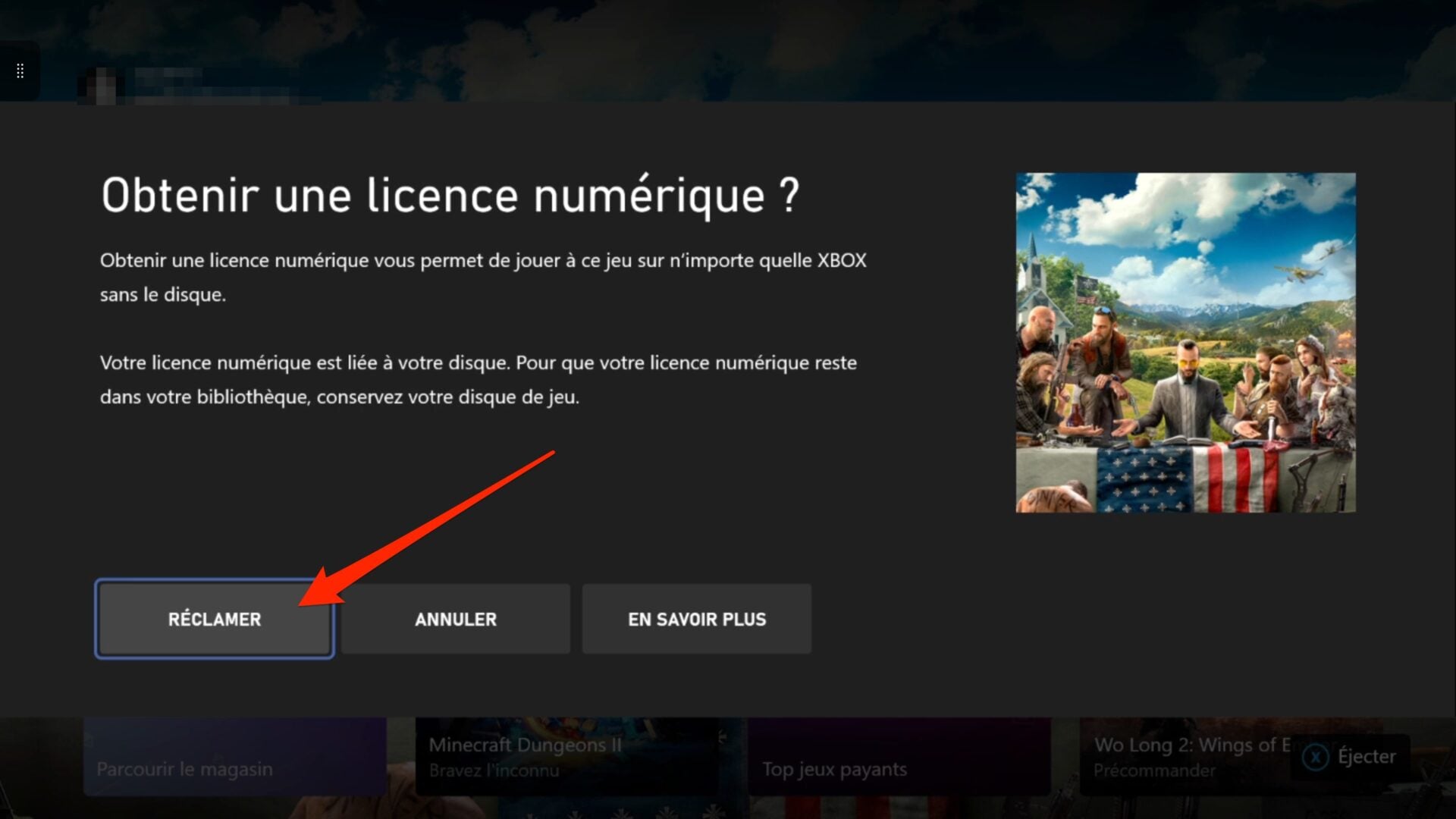 Xbox Réclamer Licence Numérique Jeux Disque 2