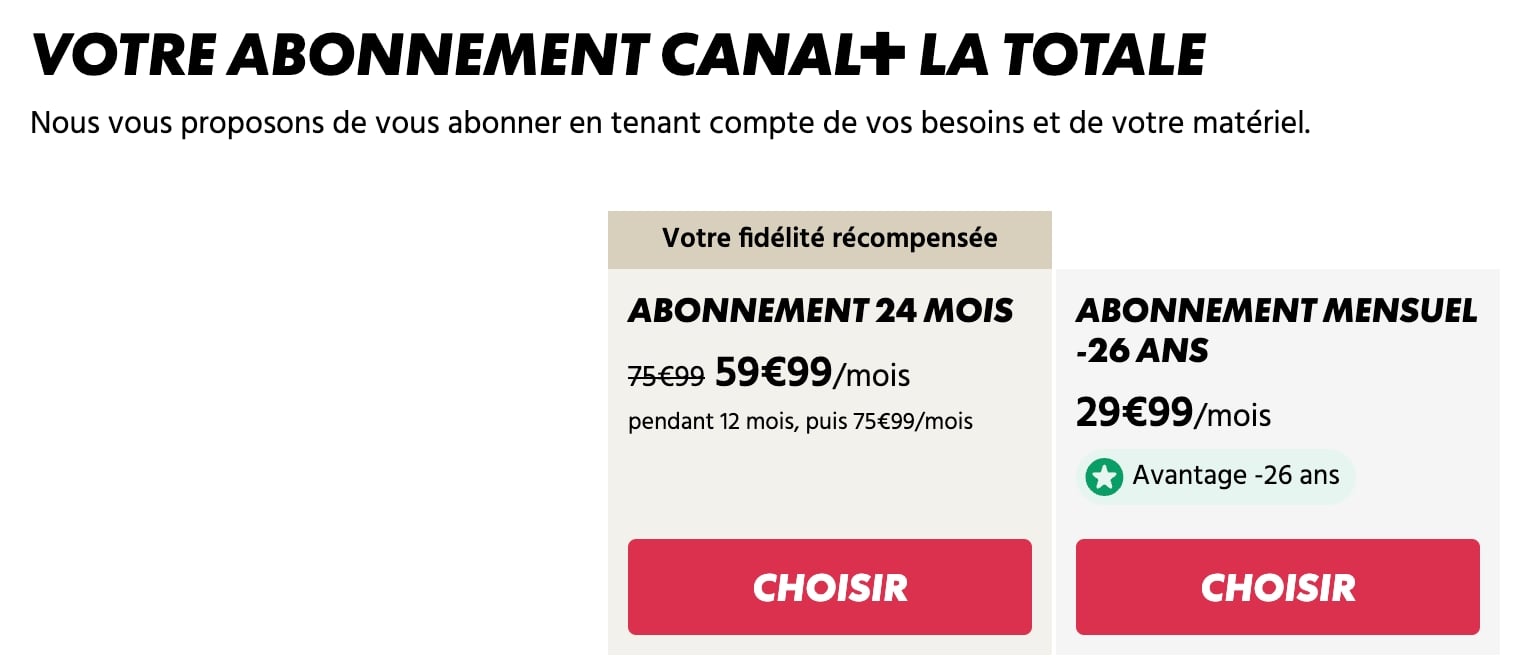 Abonnement Canal Plus La Totale