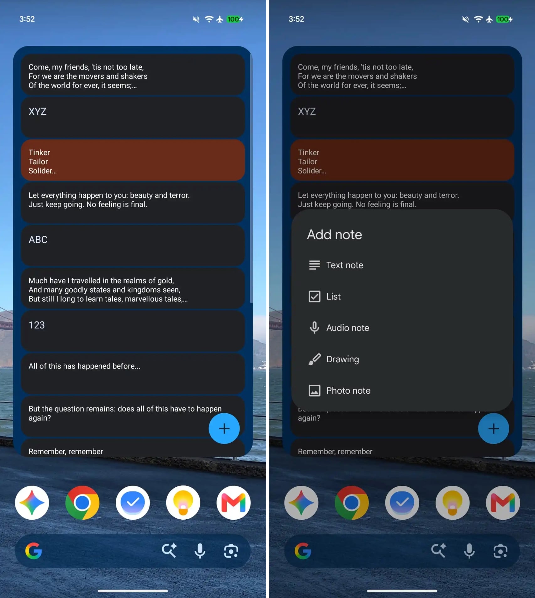 Google Keep Nouveau Widget 2