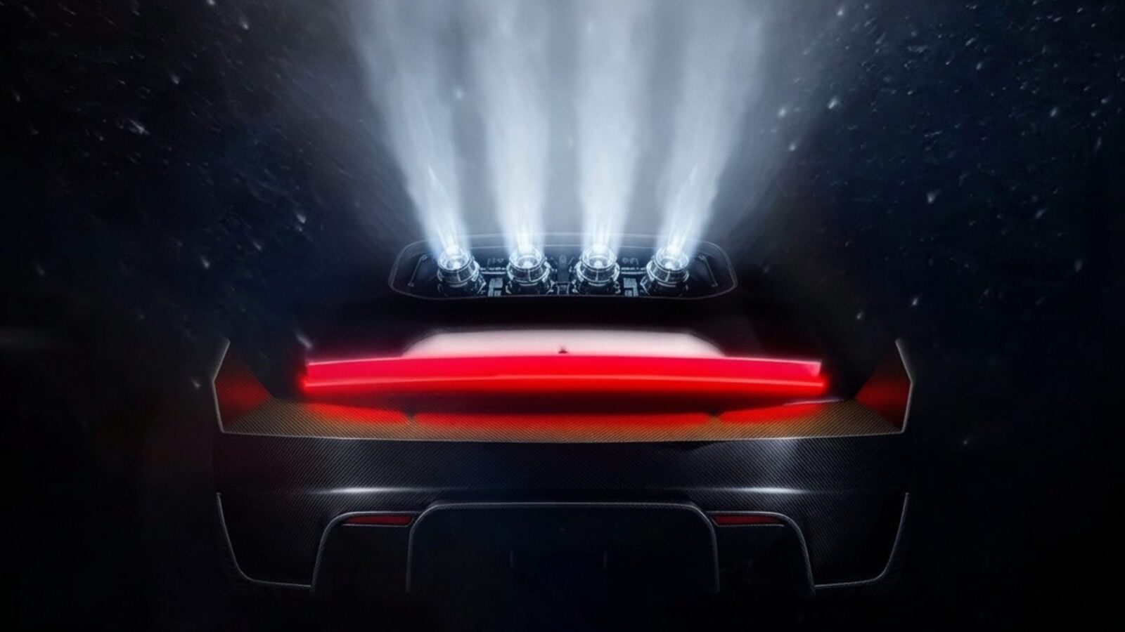 Tesla Roadster thruster teaser image Tesla Roadster teaser showing rear lighting and thruster hardware ahead of the 2026 demonstration