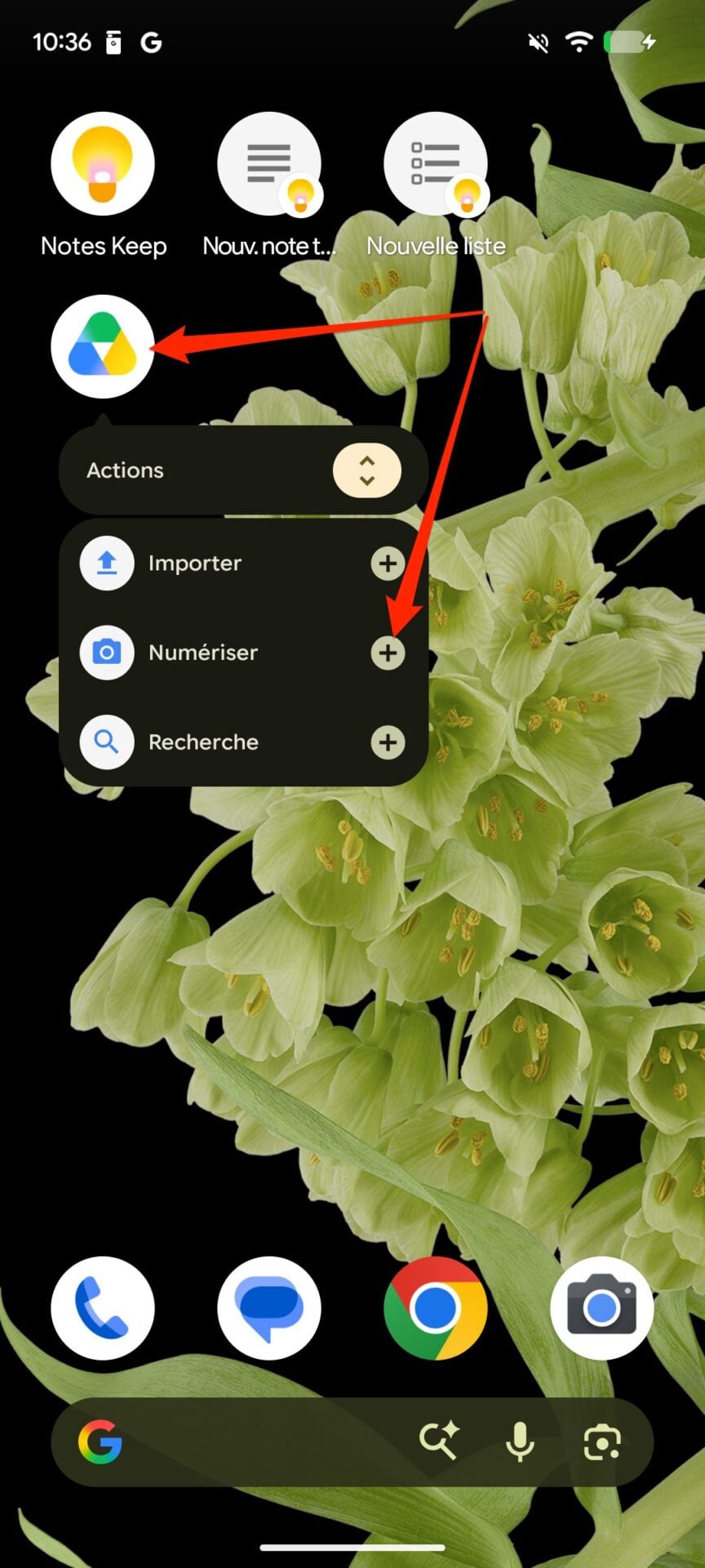 Android Raccourcis Google Drive Scanner 1