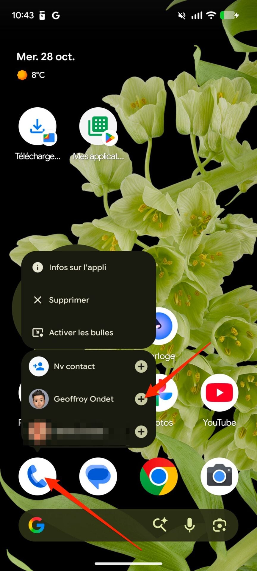 Android Raccourcis Téléphone 1