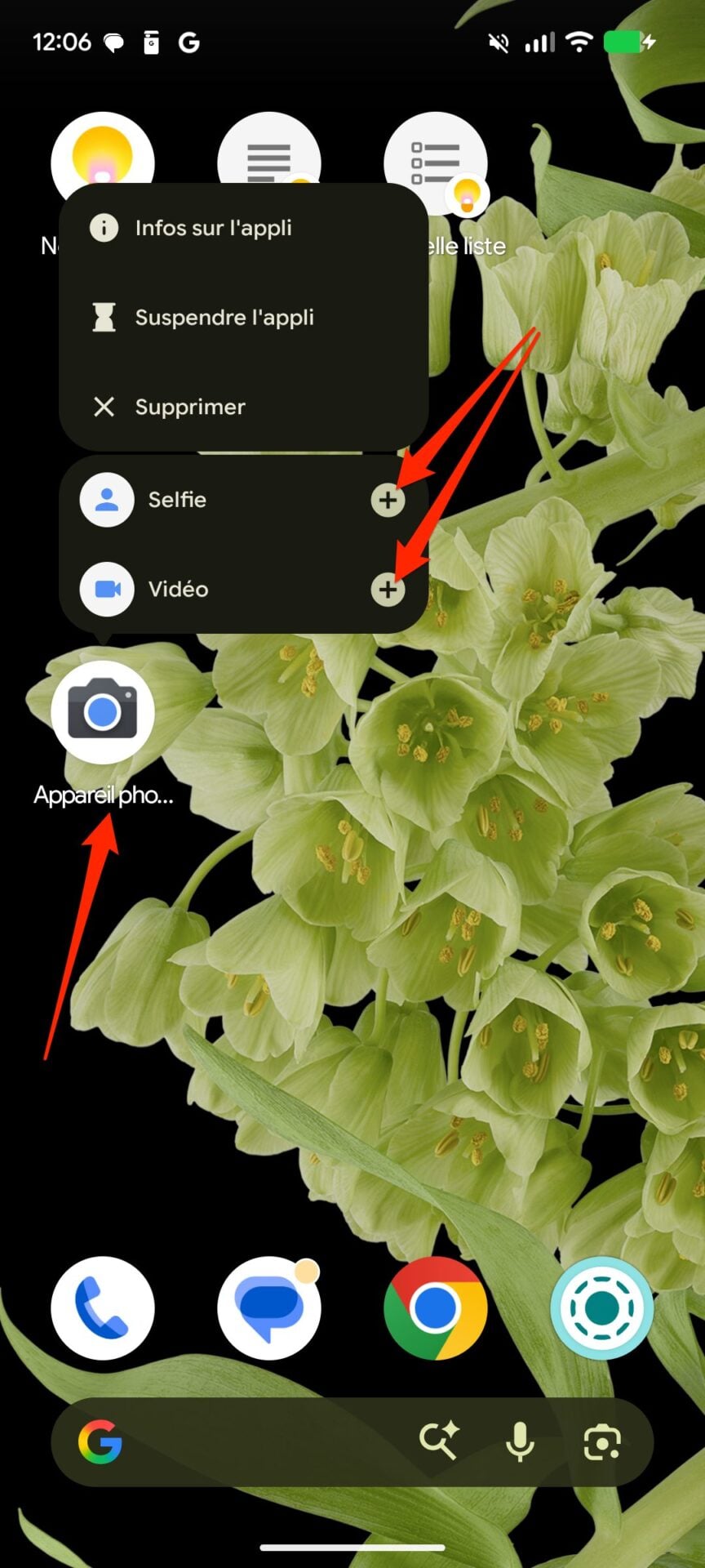 Android Raccourcis Appareil Photo 1