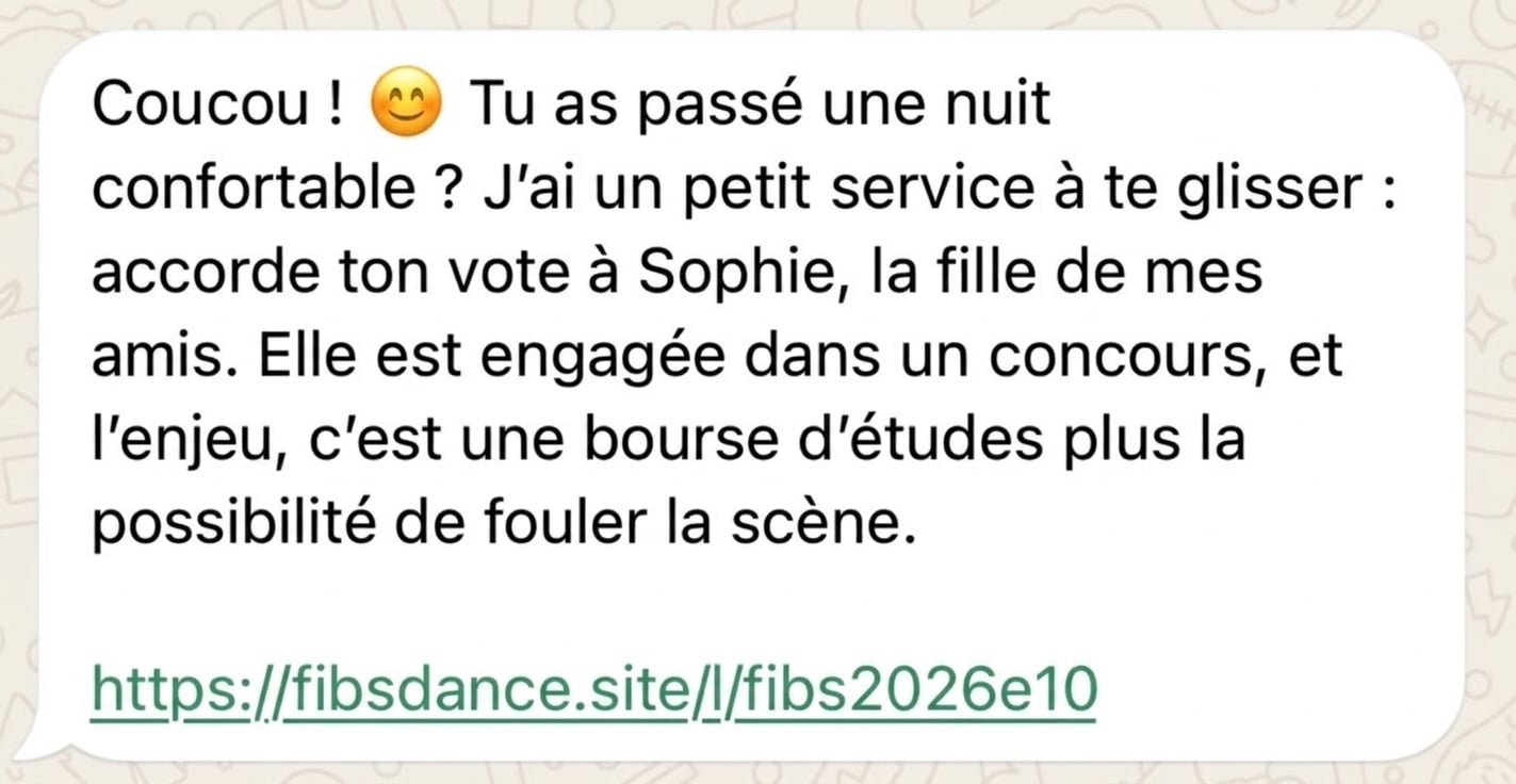 Arnaque Danse Whatsapp
