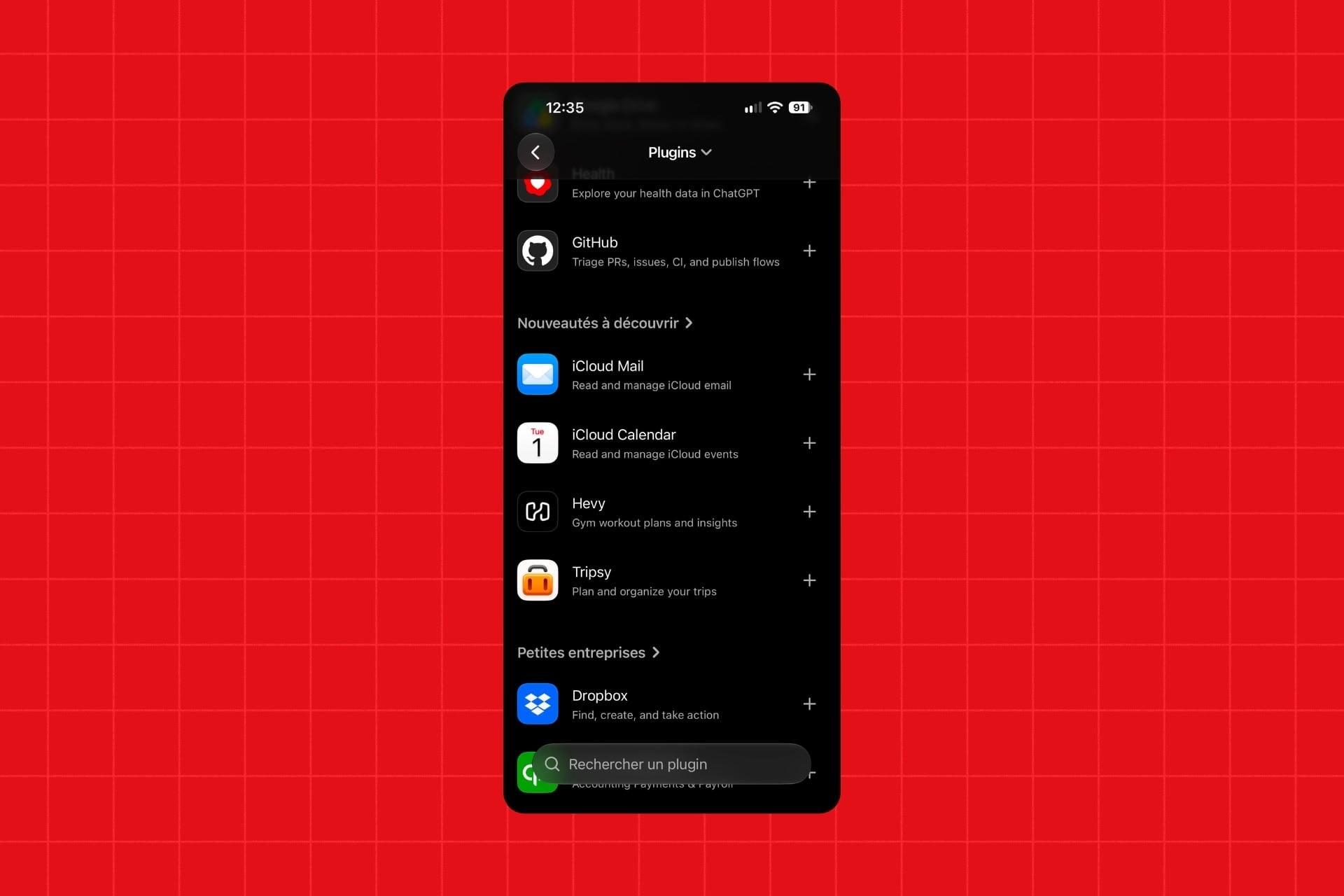 ChatGPT iCloud plugins