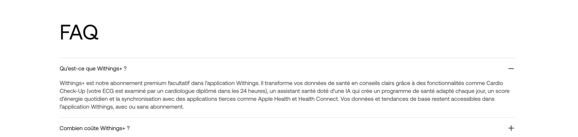 FAQ Withings