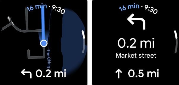 Google Maps montre connectée