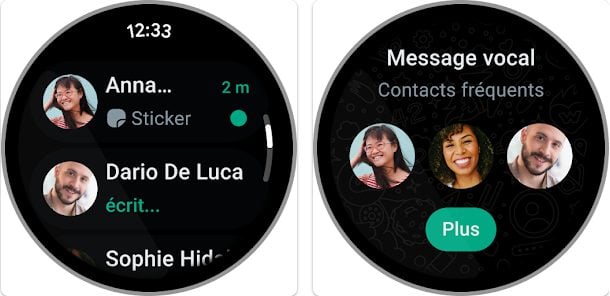 Whatsapp Messenger montre connectée