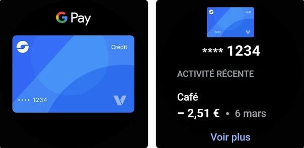 Google Wallet – montre connectée